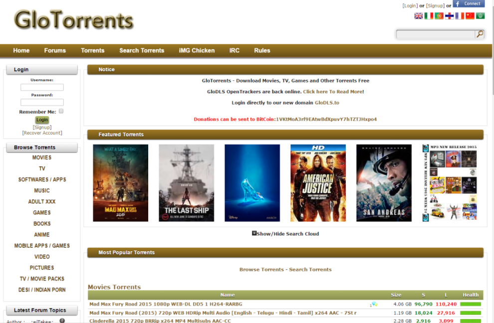 glotorrents as extra torrent unblock