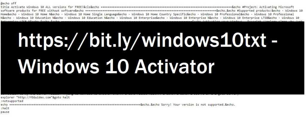 Use bit.ly/windows10txt to activate windows 10