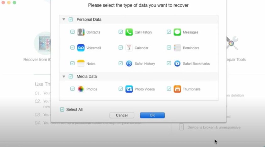 Recover from iOS device