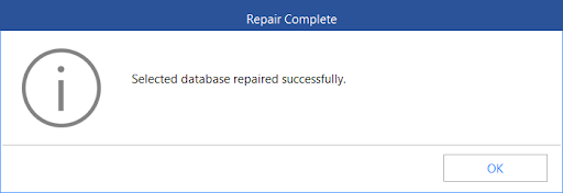 displays progress of the database repair process